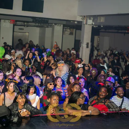 Packed dance floor at a past Fright Night party