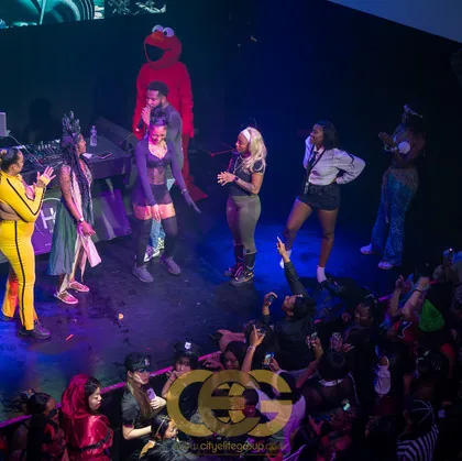 Stage and crowd energy at a past Fright Night party